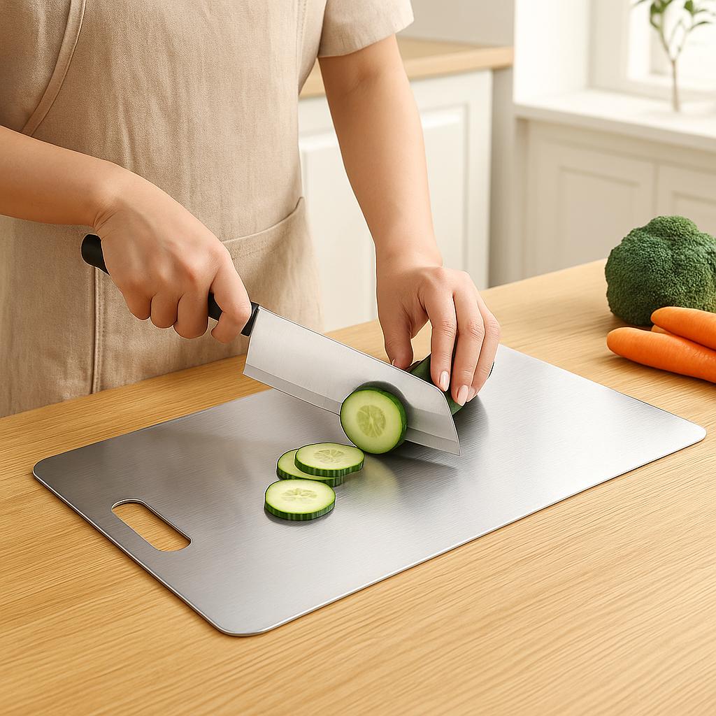 EdelBrett Stainless Steel Cutting Board — Odor-Resistant, Warp-Resistant Surface