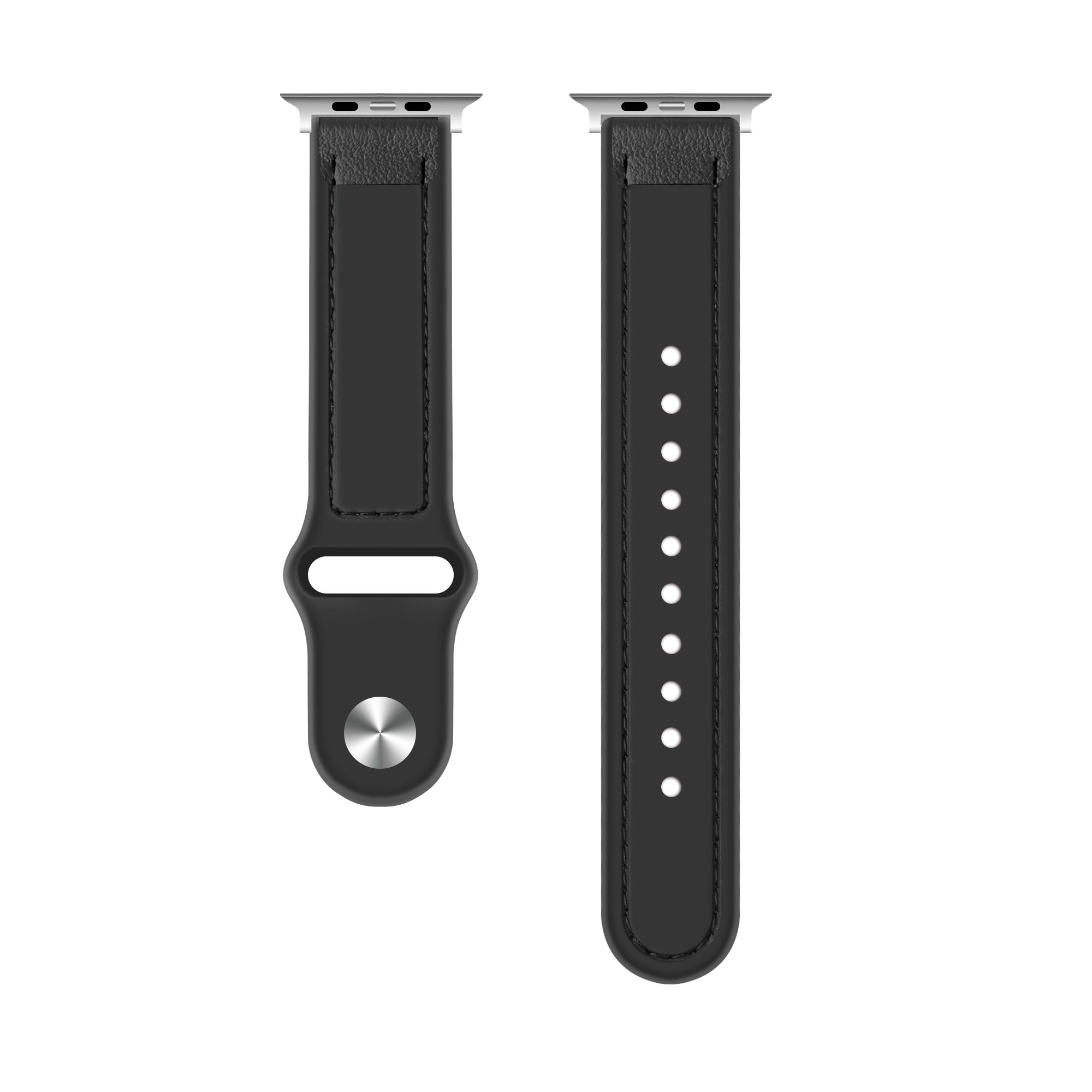 Apple-Watch-Hybrid-Lederarmband – schwarzer Ersatz strap