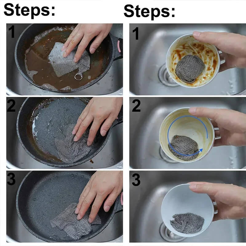 Steel Wire Dish Cloth - Reusable & Powerful Cleaning | Ka-mostore