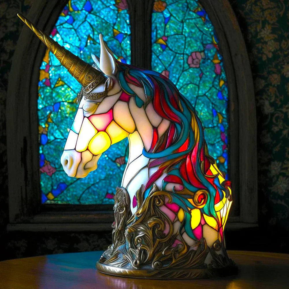 Stained Glass Animal Motif Table Lamp in Warm Ambiance | Ka-mostore