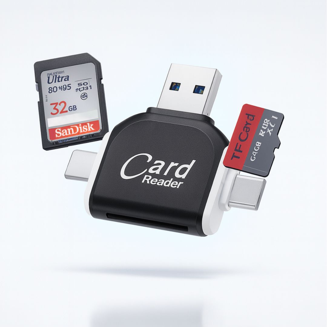 FlexiLink 4-in-1 SD Card Reader — Multi-Device Card Adapter