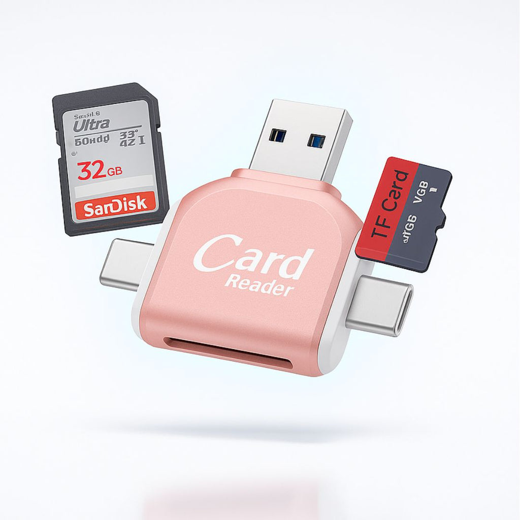 FlexiLink 4-in-1 SD Card Reader — Multi-Device Card Adapter