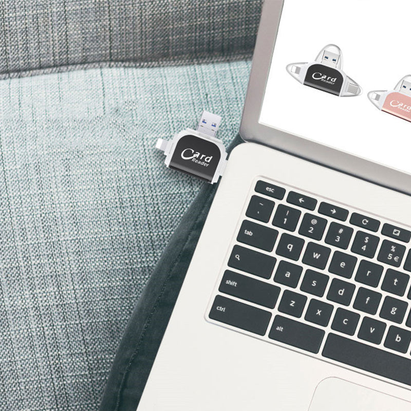 FlexiLink 4-in-1 SD Card Reader — Multi-Device Card Adapter