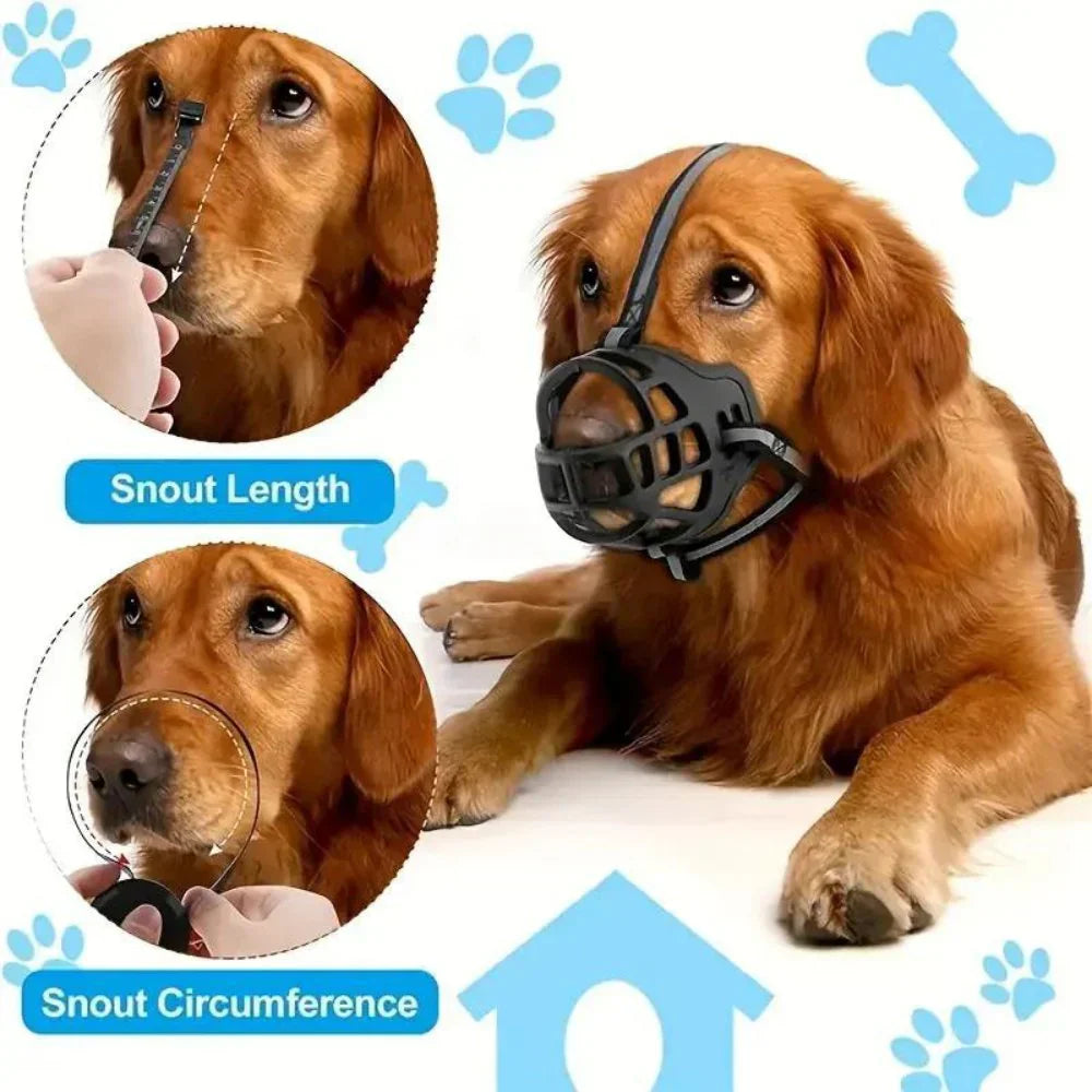 Adjustable Breathable Mesh Muzzle For Dogs With Secure Fit