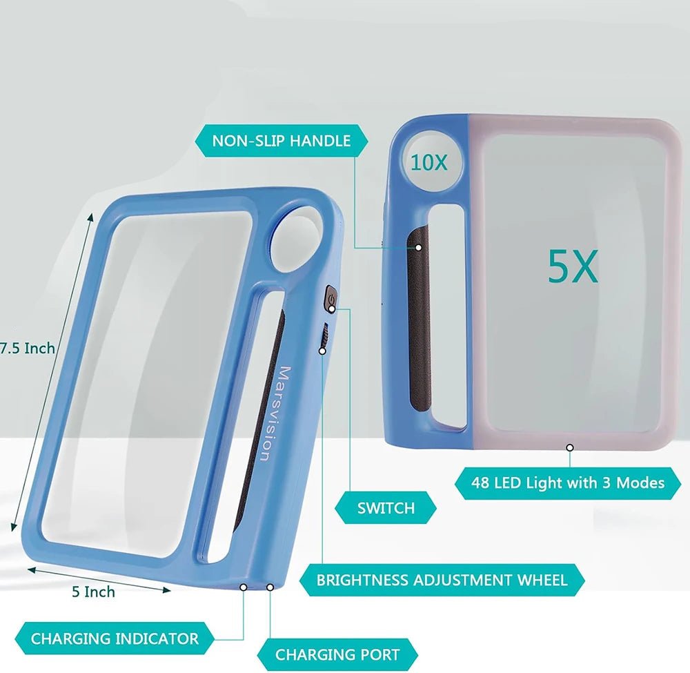 SEHKOMFORT – LED reading magnifier with 5x/10x zoom | Ka-mostore