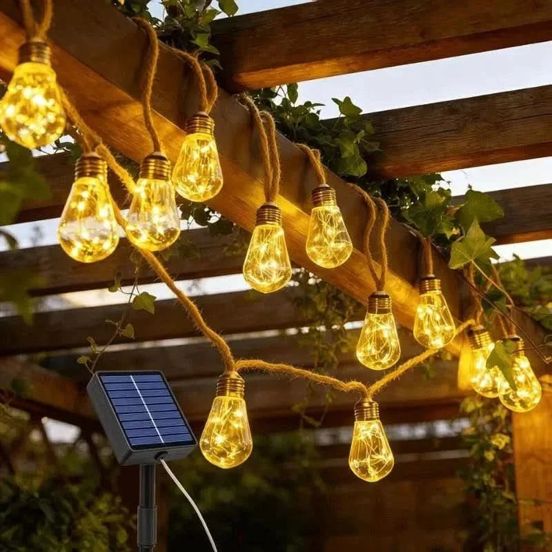 DUSKLACE Sfeerverlichting op zonne-energie — Vintage ledlampen, gezellige tuingloed