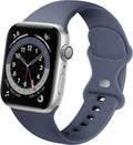 Klasický silikonový řemínek pro Apple Watch — šedomodrý, zapínání s dvojitou smyčkou