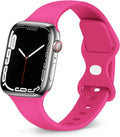 Apple Watch Classic siliconen band roze met dubbele lus en drukknopsluiting