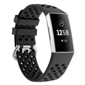 Black Fitbit Charge 4 Wristband — Perforated Breathable Strap