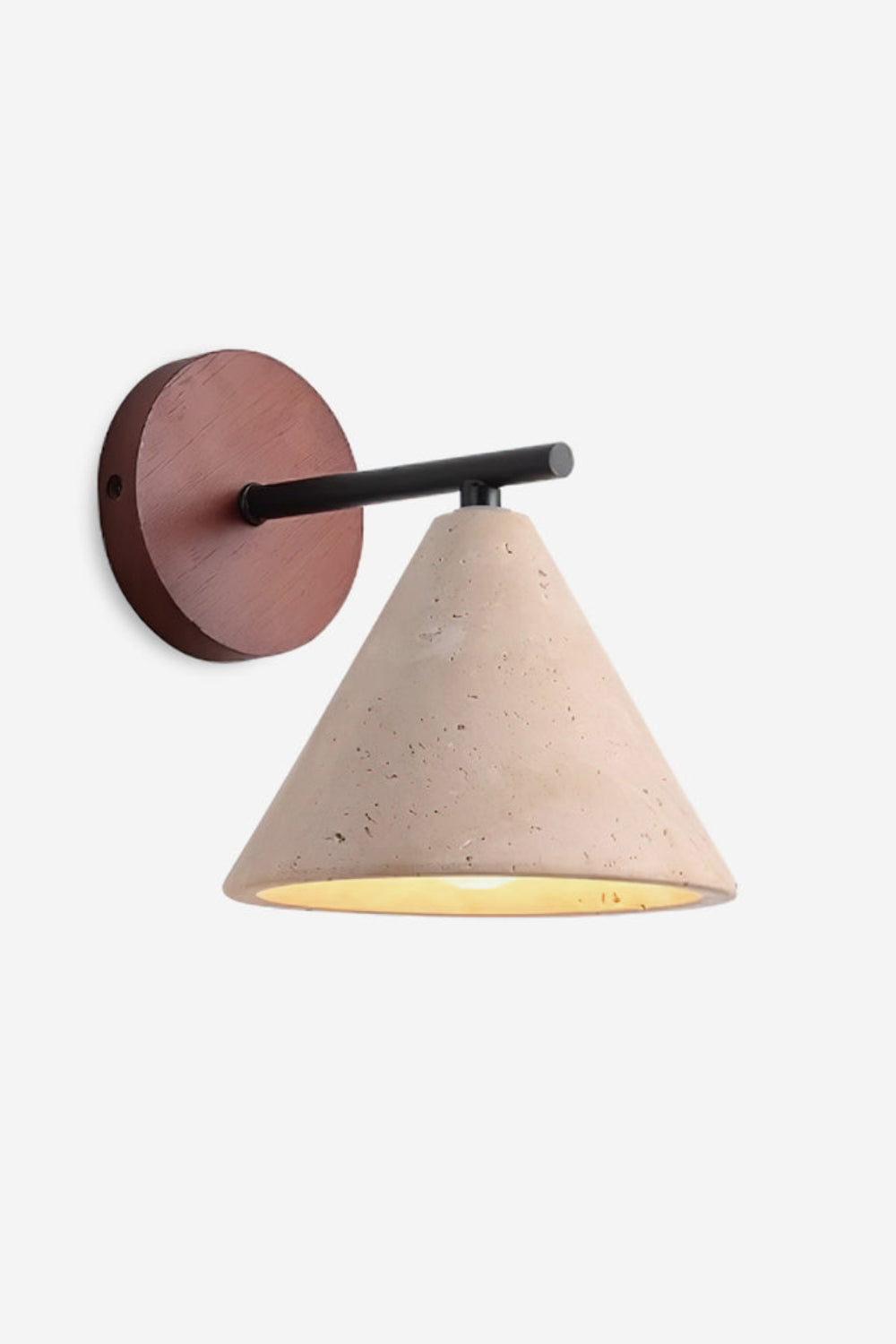 Travertine Wall Lamp With Tapered Design Minimalist Accent Light For Bedroom Or Lounge