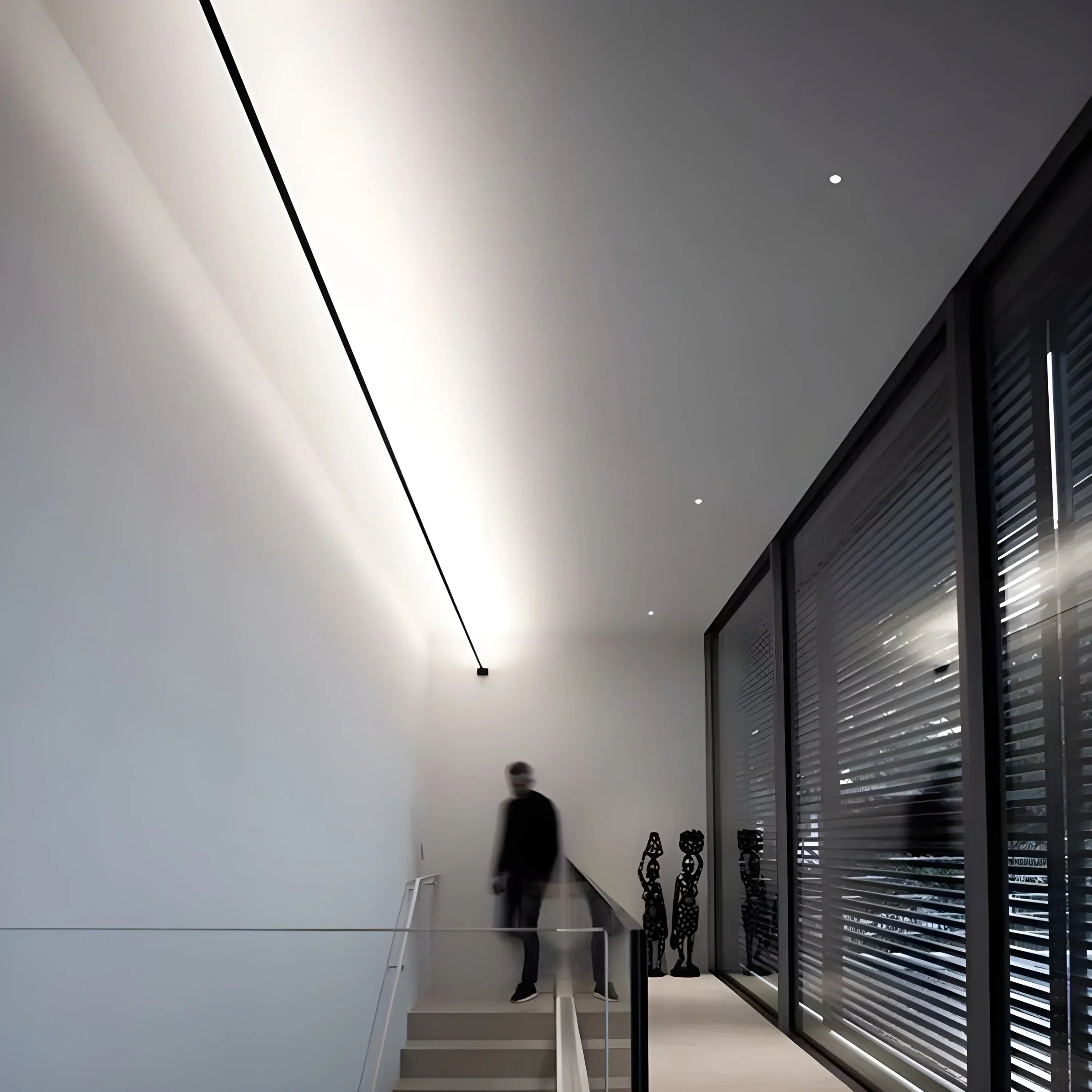 LED Linear Dimmable Wall Lamp Stainless Steel And Acrylic RGB For Home