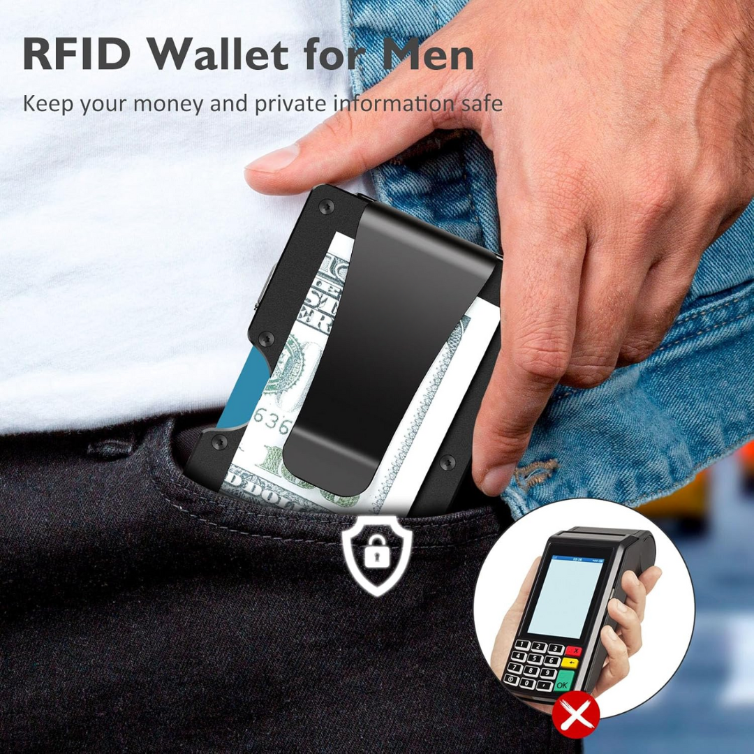 Slim RFID-Blocking Wallet made of Carbon Fibre with Money Clip - CarbonVault | Ka-mostore