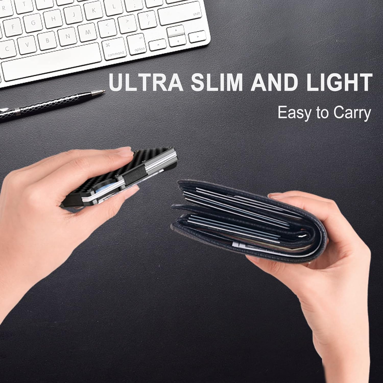 Slim RFID-Blocking Wallet made of Carbon Fibre with Money Clip - CarbonVault | Ka-mostore