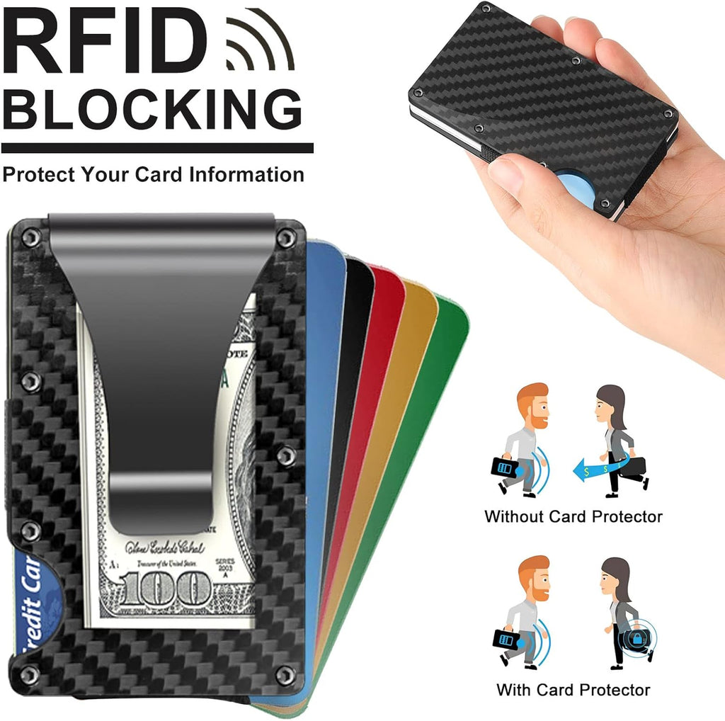 Slim RFID-Blocking Wallet made of Carbon Fibre with Money Clip - CarbonVault | Ka-mostore
