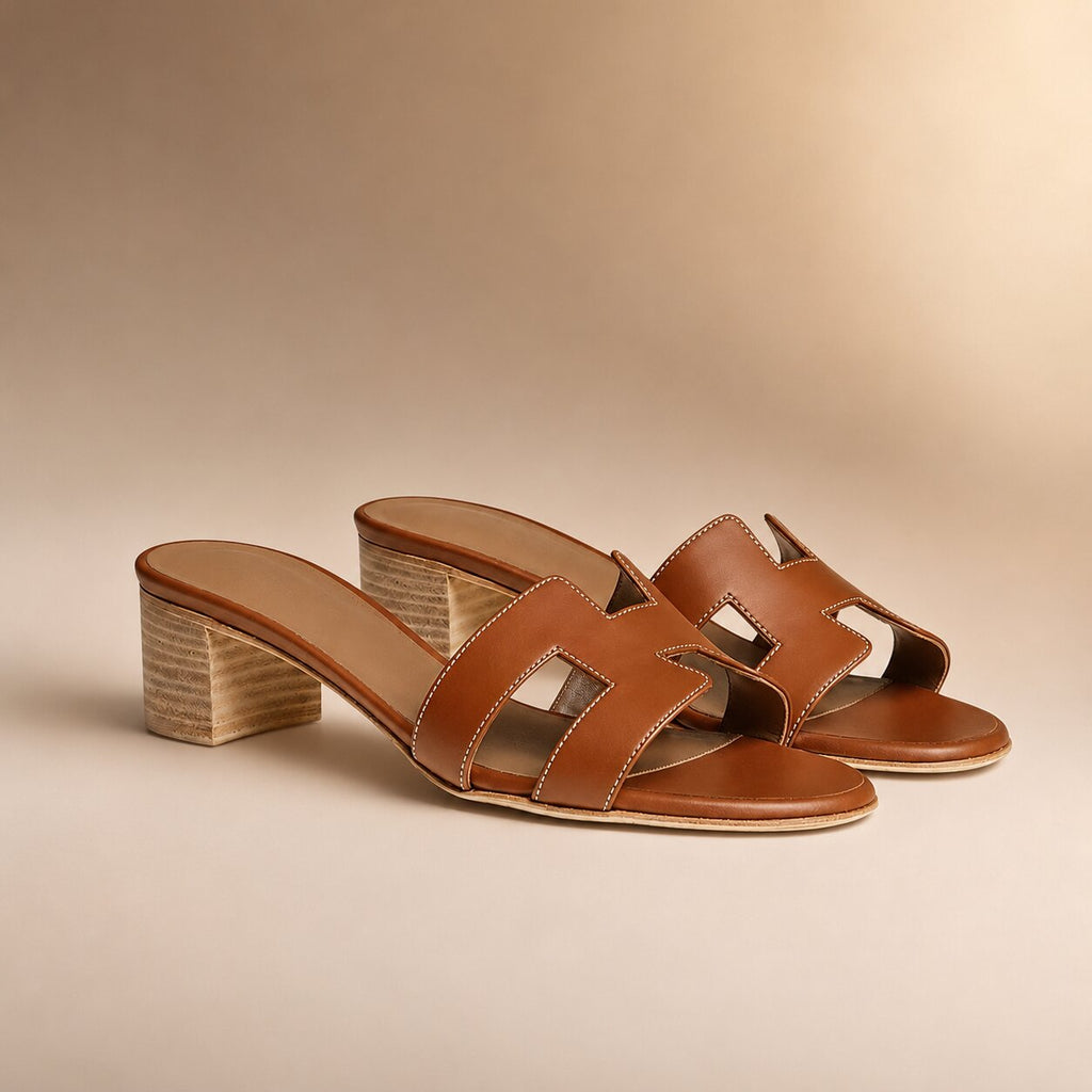 Fersenlinde Slip-On Open-Toe Heeled Sandals