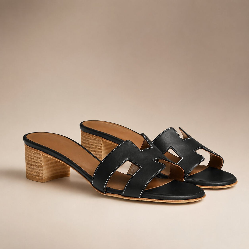 Fersenlinde Slip-On Open-Toe Heeled Sandals