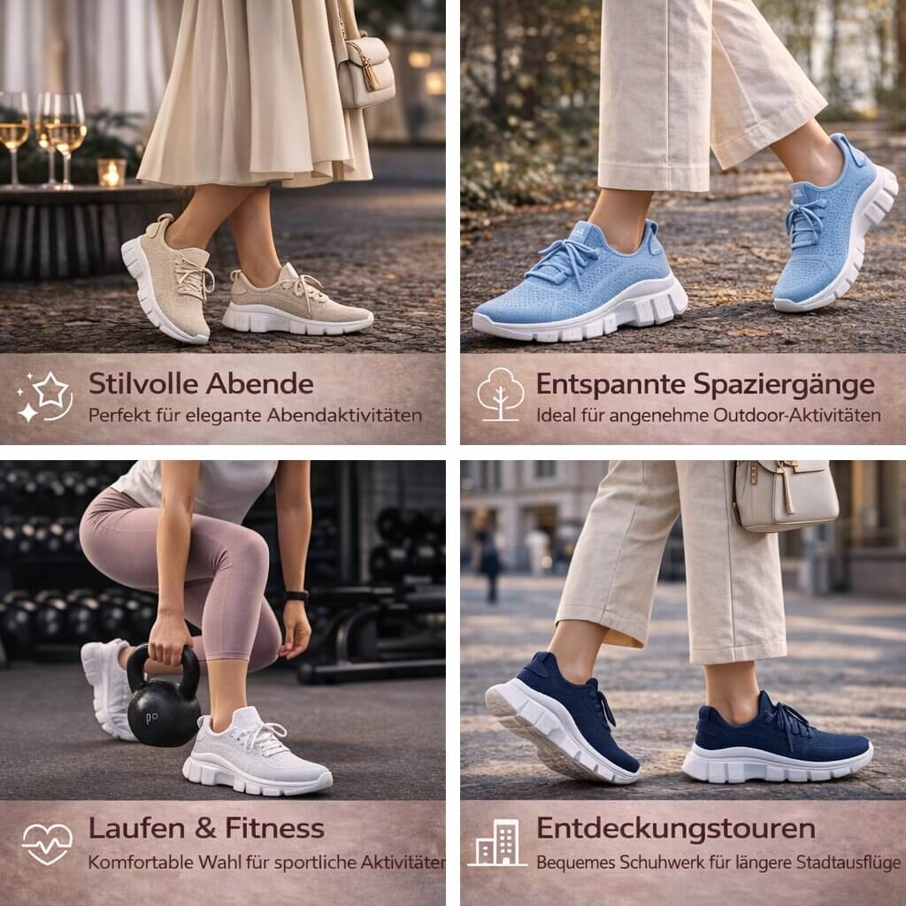 Elanvia lette, pustende joggesko for kvinner — fleksibel, polstret såle
