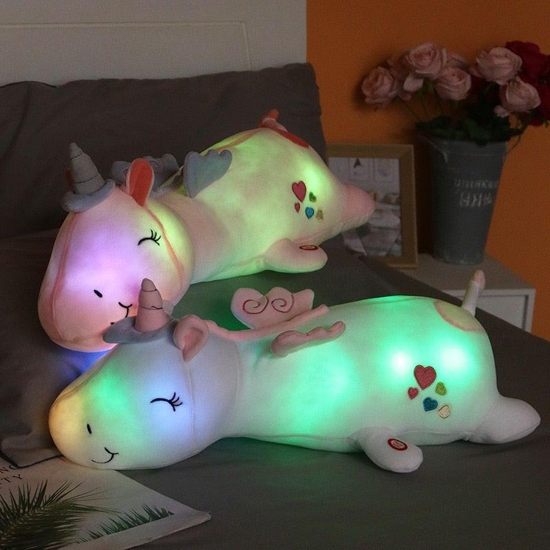 Soft Plush Unicorn Toy with Lighting Function – Ideal Gift for Children, Safe and Velvety Material | Ka-mostore
