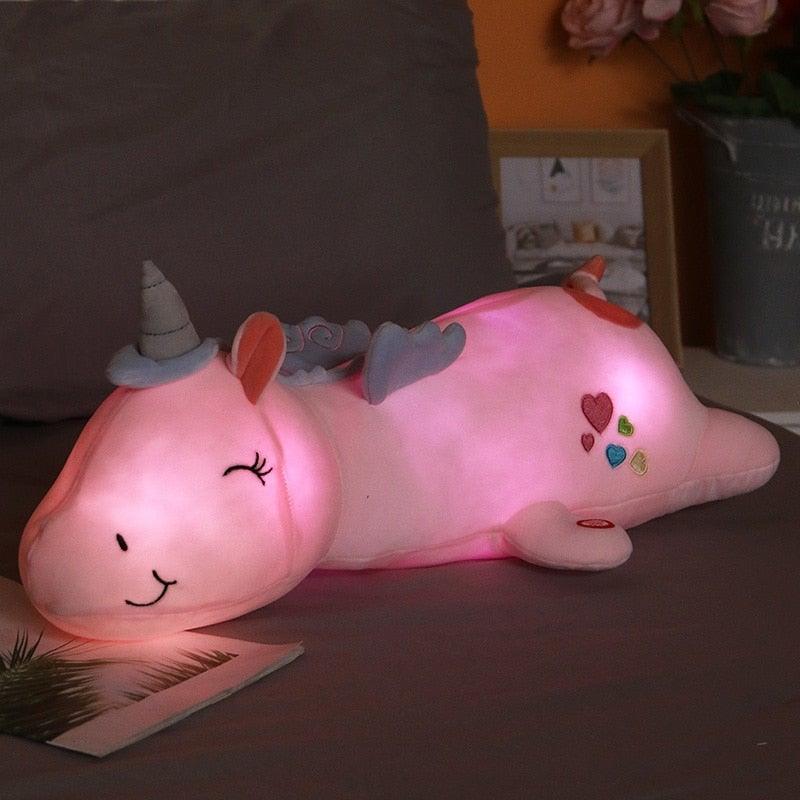 Soft Plush Unicorn Toy with Lighting Function – Ideal Gift for Children, Safe and Velvety Material | Ka-mostore