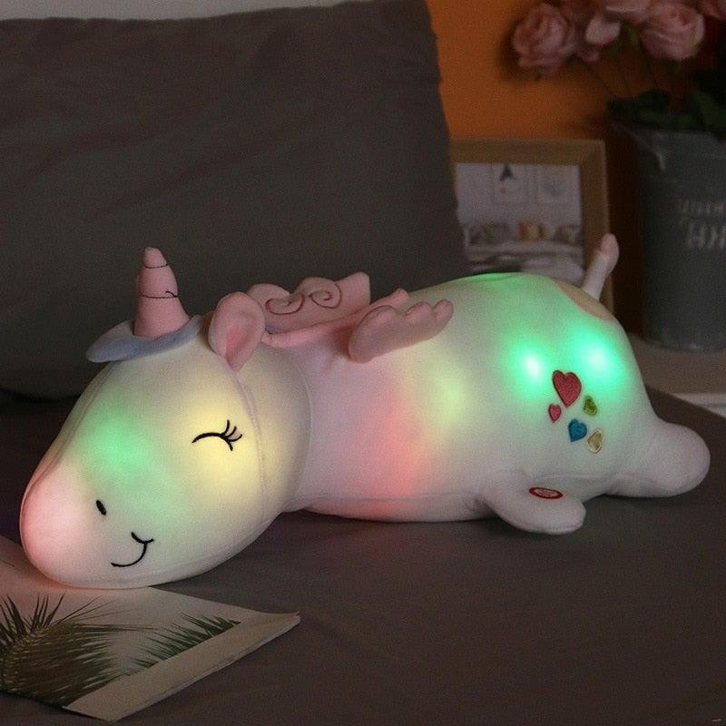 Soft Plush Unicorn Toy with Lighting Function – Ideal Gift for Children, Safe and Velvety Material | Ka-mostore