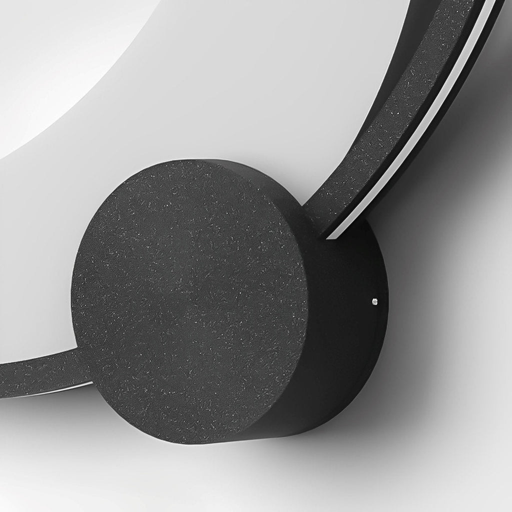 Solar Crescent Moon Outdoor Wall Light In Black Stainless Steel IP65 Garden Lamp