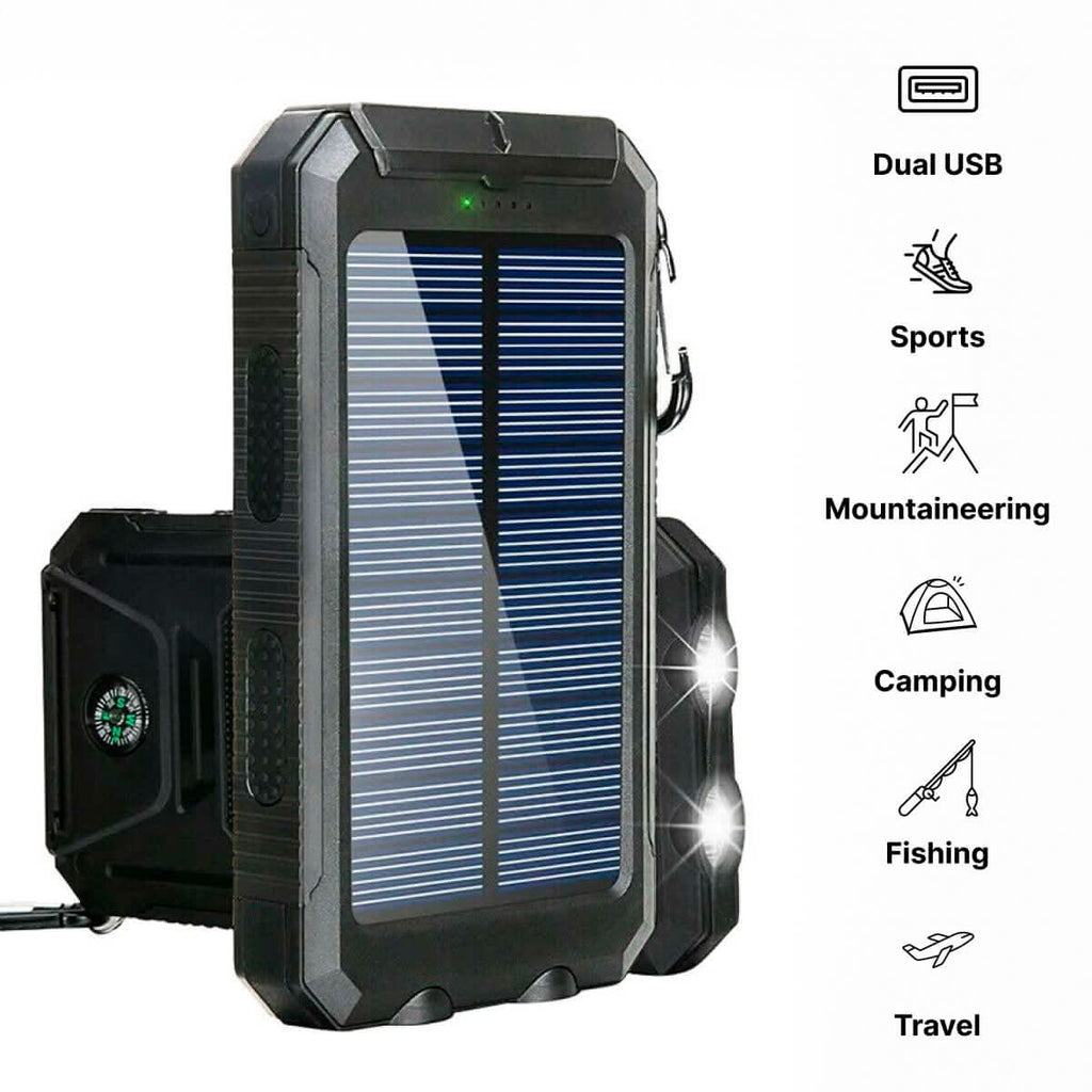 SOLARFORCE Power Bank – Waterproof Solar Power Bank with 20000mAh for Outdoor Adventures | Ka-mostore