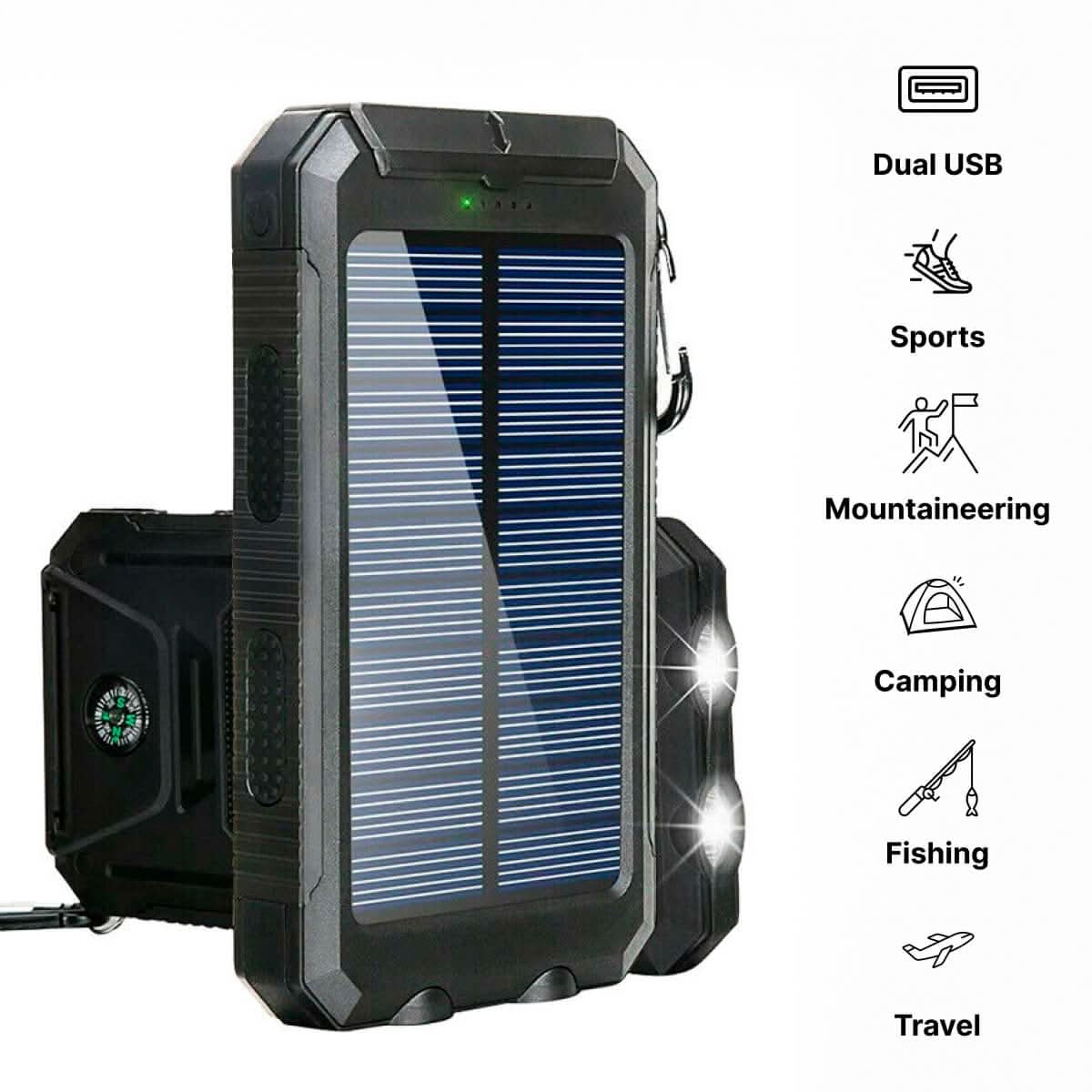 SOLARFORCE Power Bank – Waterproof Solar Power Bank with 20000mAh for Outdoor Adventures | Ka-mostore