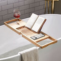 Solavera Bamboo Relax Tray | Extendable Bathtub Tray | Sustainable & Elegant | With Glass & Book Holder for Spa Enjoyment at Home | Ka-mostore