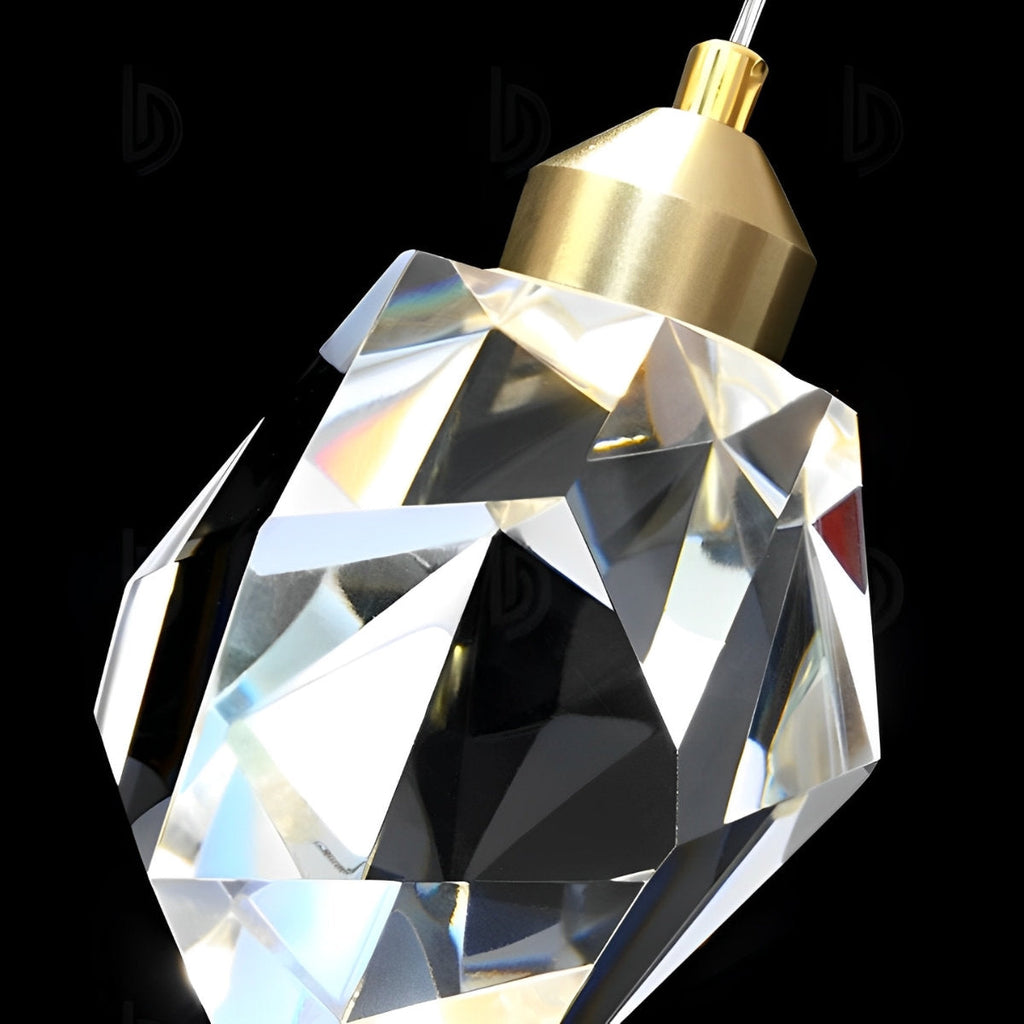 NyraLace Pendant Chandelier With Crystal Spiral Droplets For Staircases And Hallways