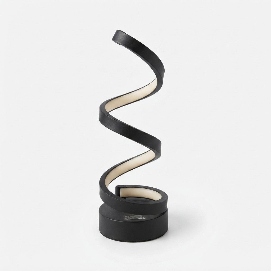 Candeeiro LED espiral regulável — luz escultural de toque com luminosidade ajustável