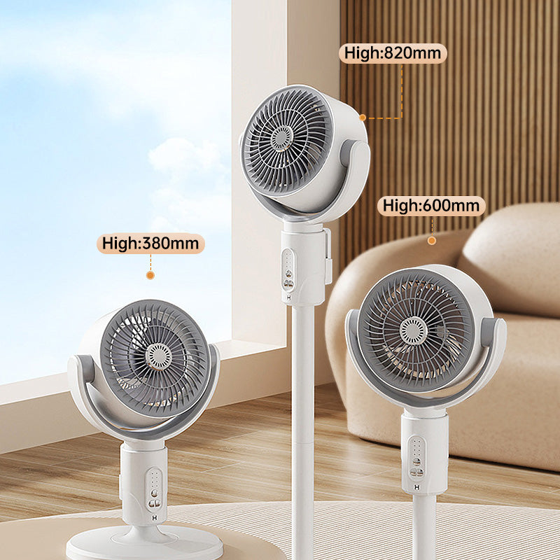 USB Pedestal Fan With Height Adjustment, Remote, Five Speeds, Oscillation, Quiet 36dB