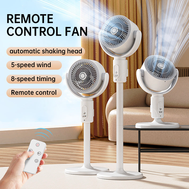 USB Pedestal Fan With Height Adjustment, Remote, Five Speeds, Oscillation, Quiet 36dB