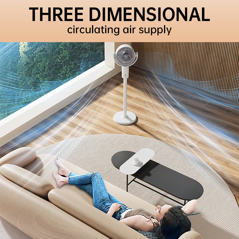USB Pedestal Fan With Height Adjustment, Remote, Five Speeds, Oscillation, Quiet 36dB