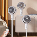 USB-gulvventilator med højdejustering, fjernbetjening, fem hastigheder, oscillation, stille 36 dB