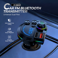 Bluetooth 5.3 FM-zender voor de auto — Twee USB-oplaadpoorten, draadloze smartphoneverbinding