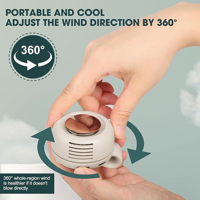 Bezlopatkový klipsový ventilátor - otočná hlava v rozsahu 360°, napájení z baterie