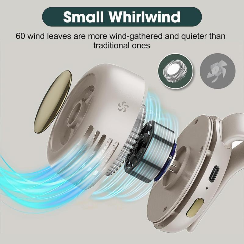 Bezlopatkový klipsový ventilátor - otočná hlava v rozsahu 360°, napájení z baterie