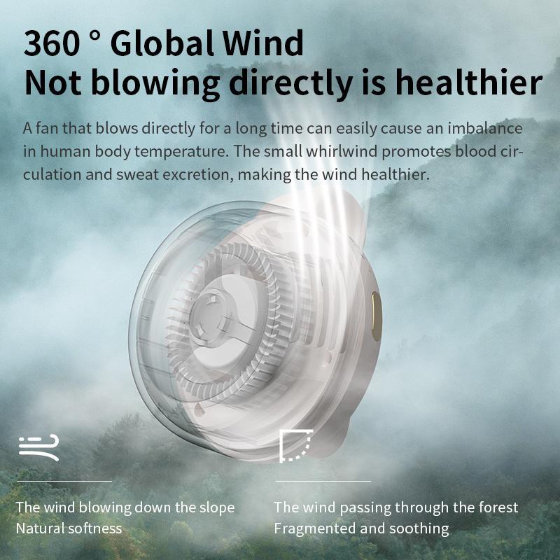 Bezlopatkový klipsový ventilátor - otočná hlava v rozsahu 360°, napájení z baterie