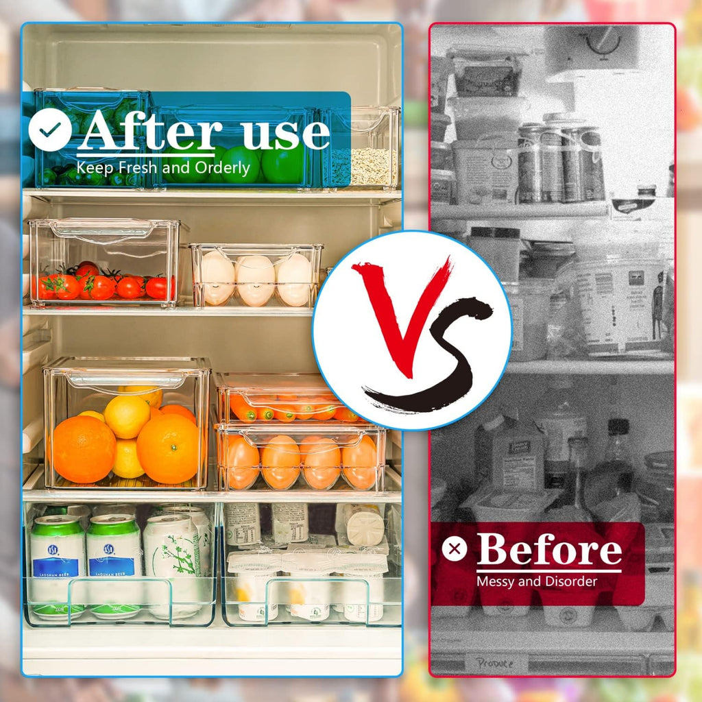 Stackable Food Containers for Fridge, Set of 10 - FridgeMaster | Ka-mostore
