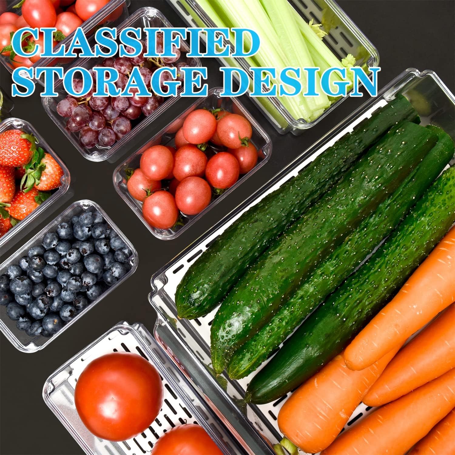 Stackable Food Containers for Fridge, Set of 10 - FridgeMaster | Ka-mostore