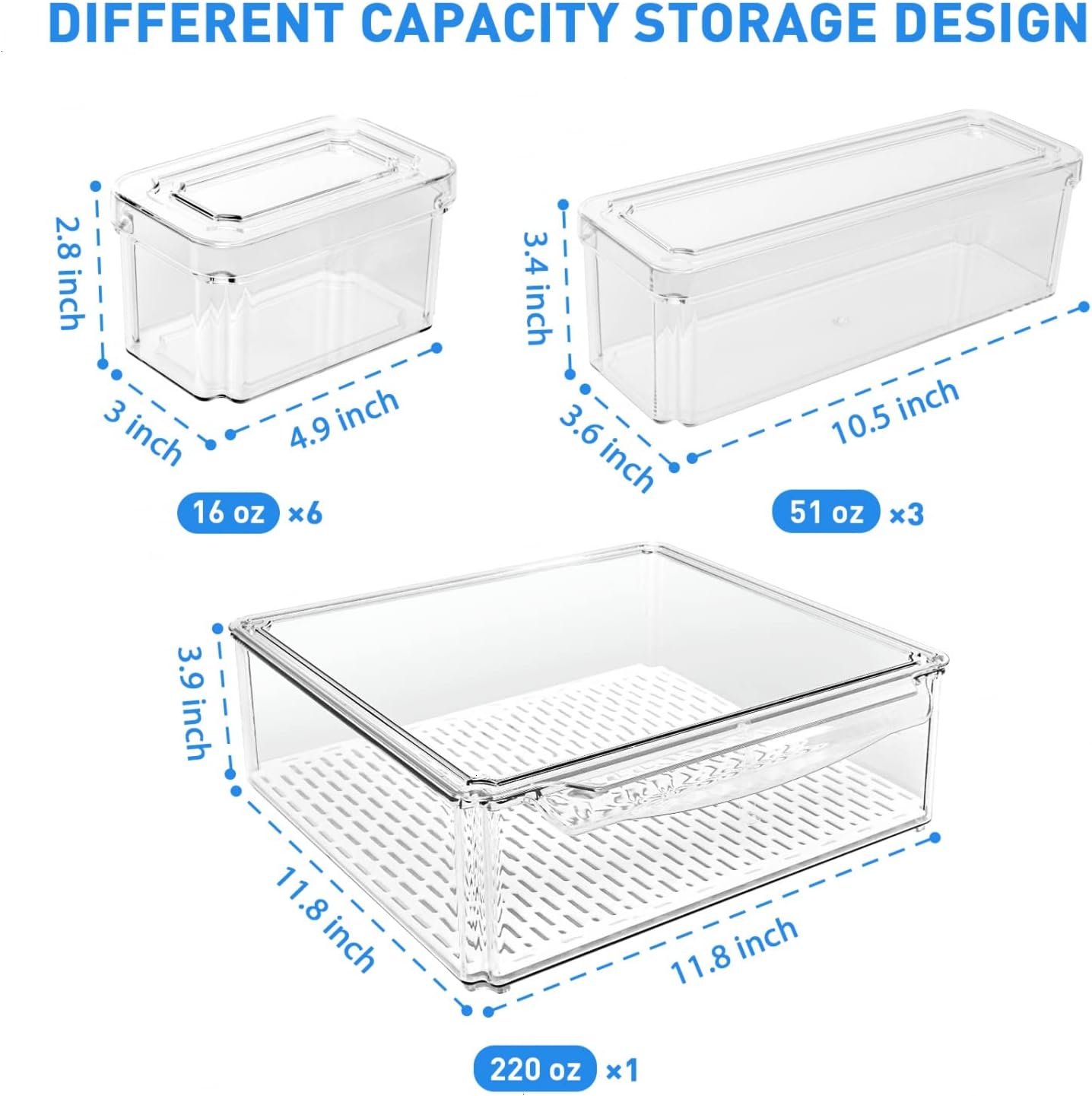 Stackable Food Containers for Fridge, Set of 10 - FridgeMaster | Ka-mostore