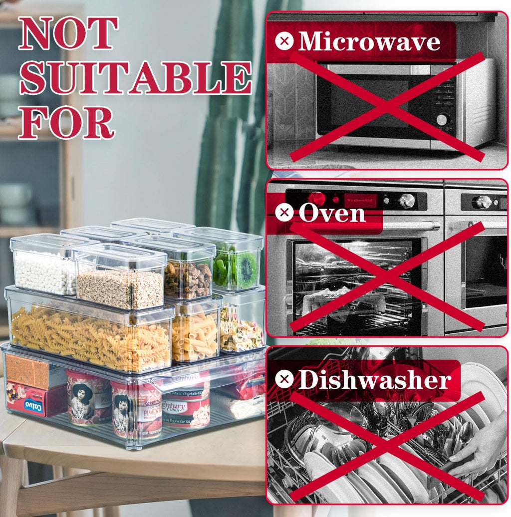 Stackable Food Containers for Fridge, Set of 10 - FridgeMaster | Ka-mostore