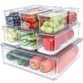 Stackable Food Containers for Fridge, Set of 10 - FridgeMaster | Ka-mostore