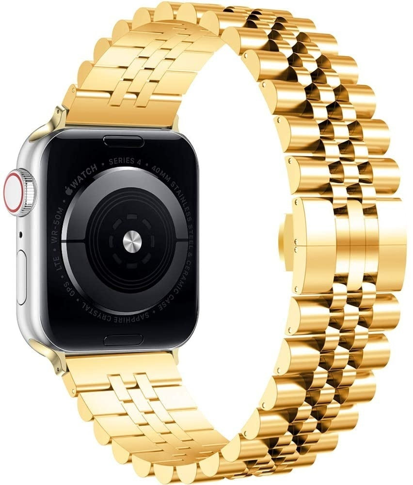 Apple Watch-armband i jubilee-design, guldfärgat rostfritt stål med justerbara länkar
