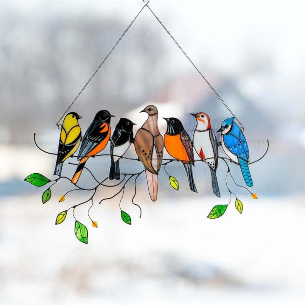 Stained Glass Hanging Bird Art | Ka-mostore
