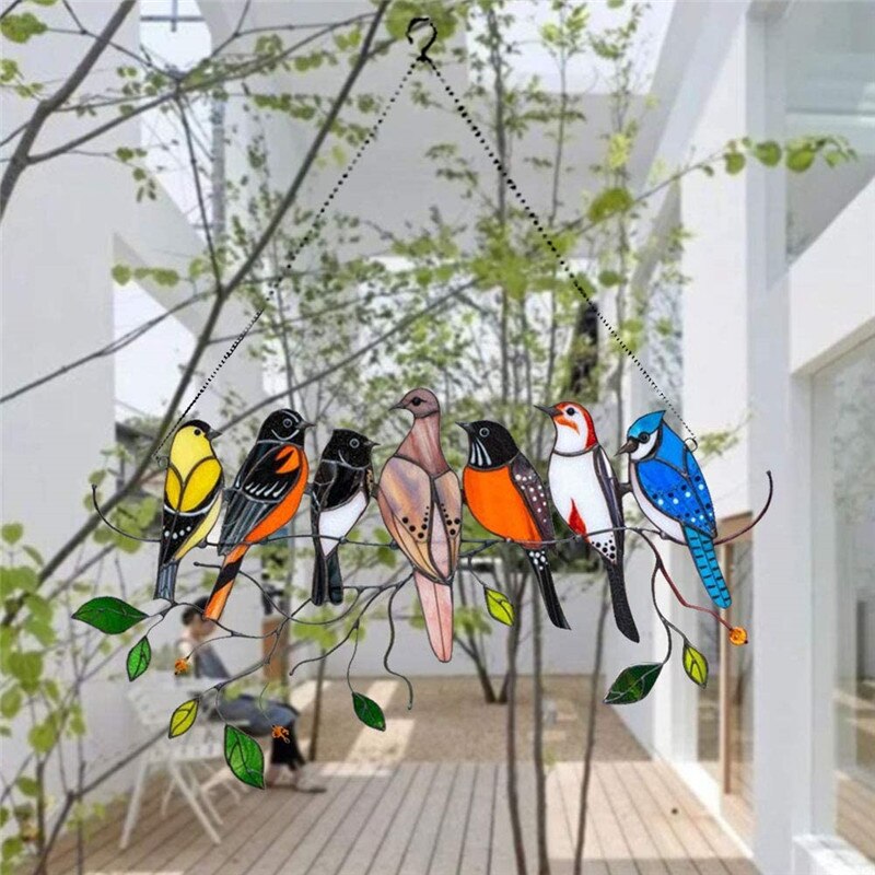 Stained Glass Hanging Bird Art | Ka-mostore