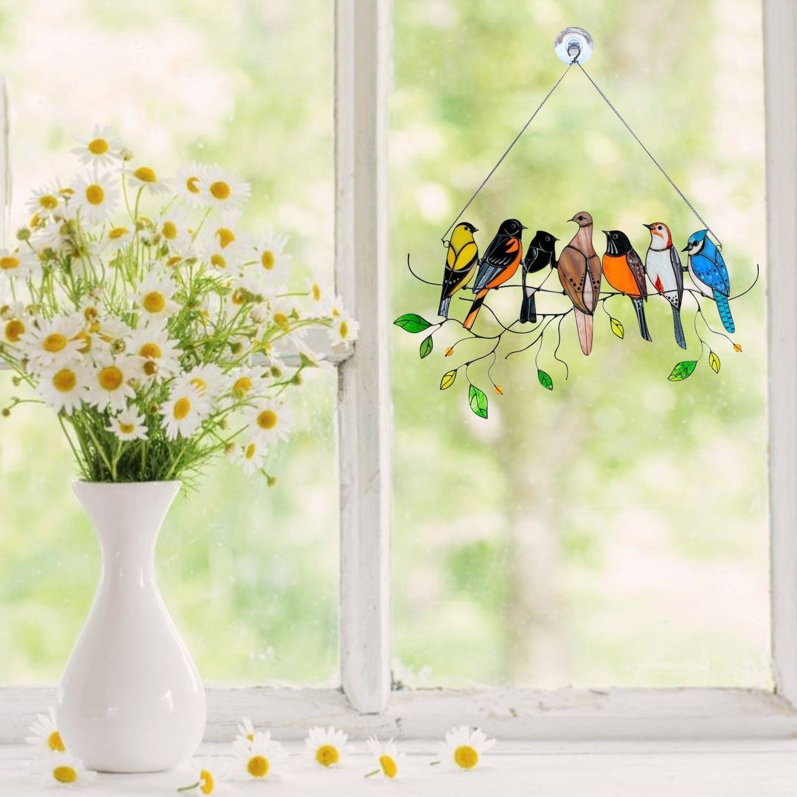 Stained Glass Hanging Bird Art | Ka-mostore