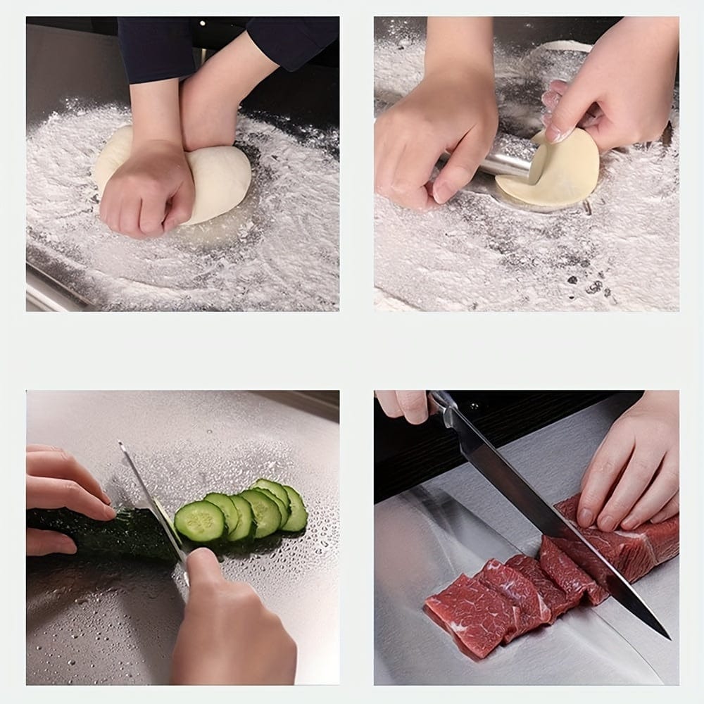 Stainless Steel Cutting Board - Non-Slip with Protective Edge | Ka-mostore