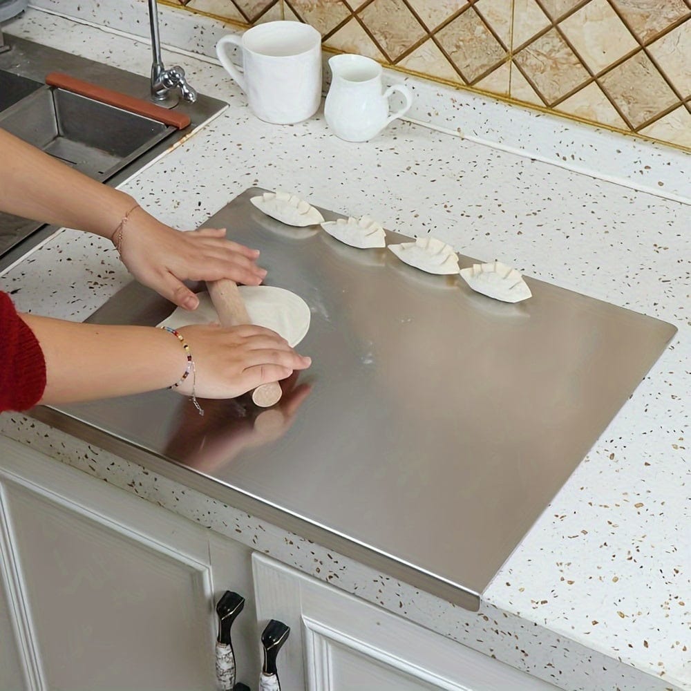 Stainless Steel Cutting Board - Non-Slip with Protective Edge | Ka-mostore