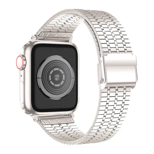 سوار Apple Watch الفولاذي الأنيق — تلميع مرآتي بلون ضوء النجوم